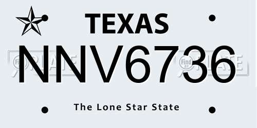 NNV6736 Texas License Plate