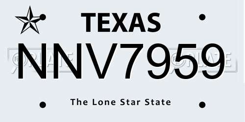 NNV7959 Texas License Plate