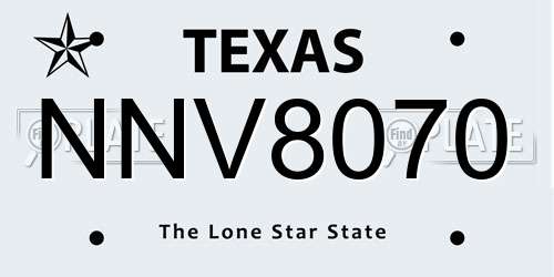 NNV8070 Texas License Plate