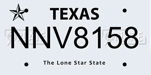 NNV8158 Texas License Plate