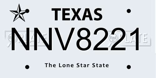 NNV8221 Texas License Plate