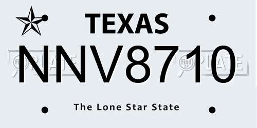 NNV8710 Texas License Plate