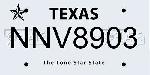 NNV8903 Texas License Plate