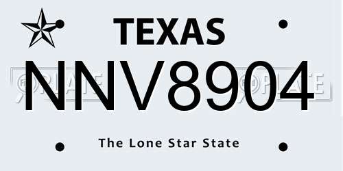 NNV8904 Texas License Plate