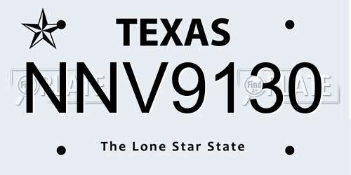 NNV9130 Texas License Plate