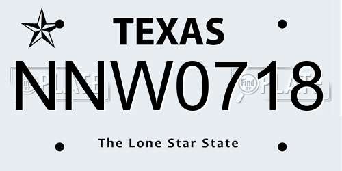 NNW0718 Texas License Plate