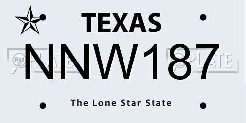 NNW187 Texas License Plate