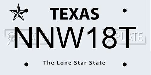 NNW18T Texas License Plate