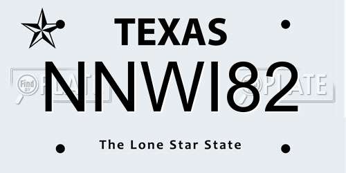 NNWI82 Texas License Plate