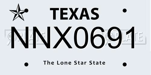 NNX0691 Texas License Plate