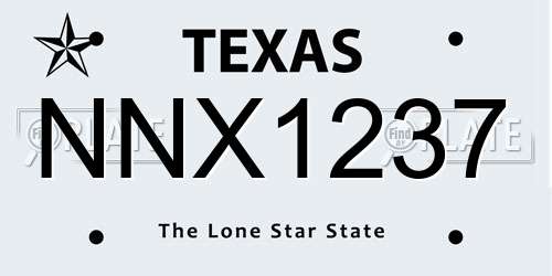 NNX1237 Texas License Plate