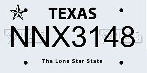 NNX3148 Texas License Plate