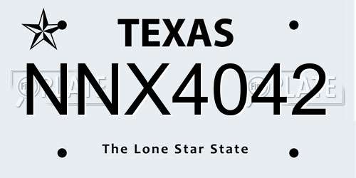 NNX4042 Texas License Plate