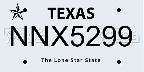 NNX5299 Texas License Plate