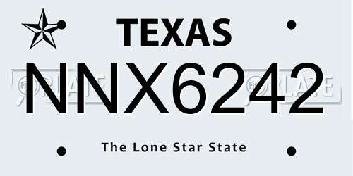 NNX6242 Texas License Plate