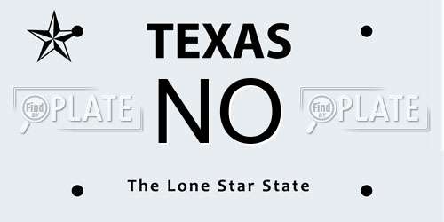 NO Texas License Plate