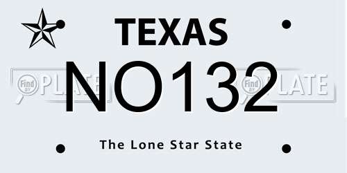NO132 Texas License Plate