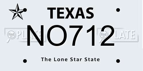 NO712 Texas License Plate