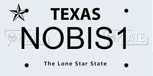 NOBIS1 Texas License Plate