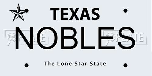NOBLES Texas License Plate