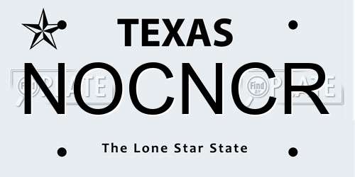 NOCNCR Texas License Plate
