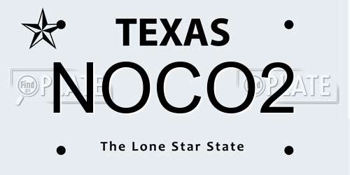 NOCO2 Texas License Plate