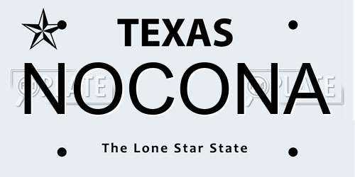 NOCONA Texas License Plate