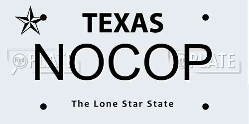 NOCOP Texas License Plate
