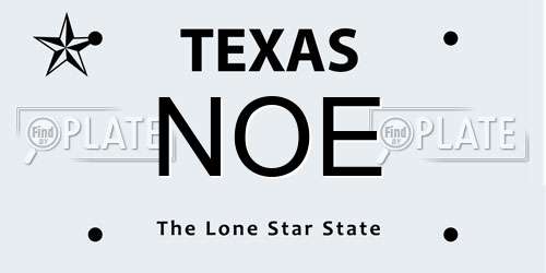 NOE Texas License Plate