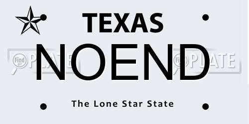 NOEND Texas License Plate