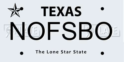 NOFSBO Texas License Plate