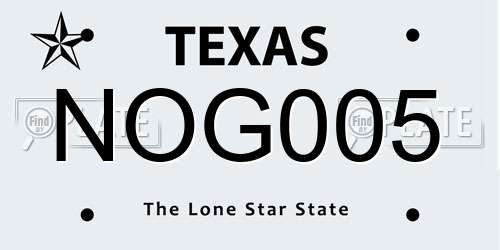 NOG005 Texas License Plate