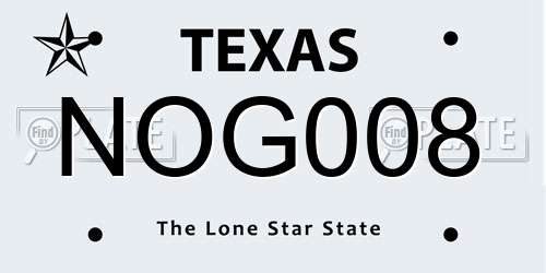 NOG008 Texas License Plate