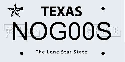 NOG00S Texas License Plate