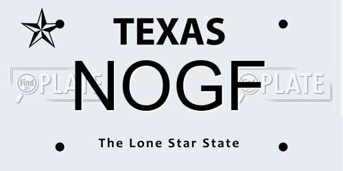 NOGF Texas License Plate