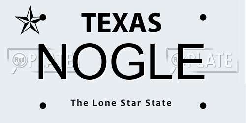 NOGLE Texas License Plate