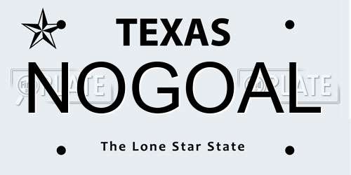 NOGOAL Texas License Plate