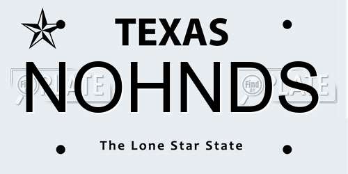 NOHNDS Texas License Plate