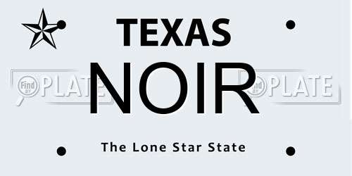 NOIR Texas License Plate