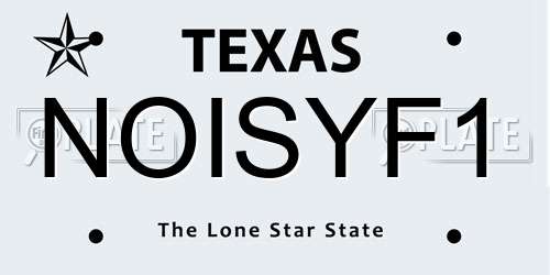 NOISYF1 Texas License Plate