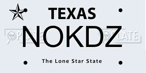 NOKDZ Texas License Plate