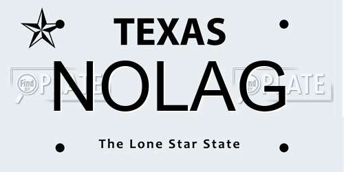 NOLAG Texas License Plate