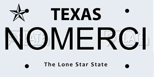 NOMERCI Texas License Plate