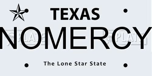 NOMERCY Texas License Plate