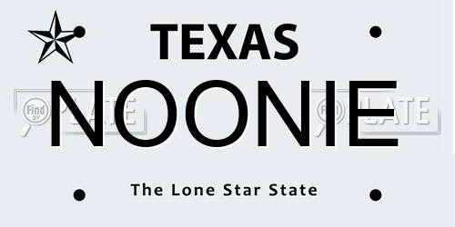 NOONIE Texas License Plate