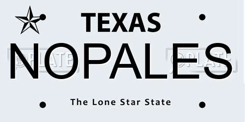 NOPALES Texas License Plate