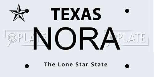 NORA Texas License Plate
