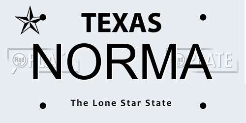 NORMA Texas License Plate