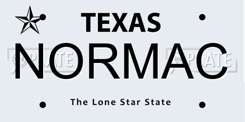 NORMAC Texas License Plate