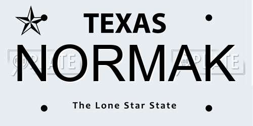 NORMAK Texas License Plate
